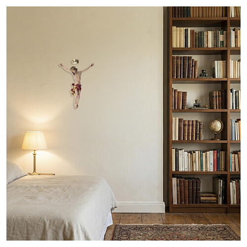 Corpo di Cristo legno dipinto drappo rosso 2