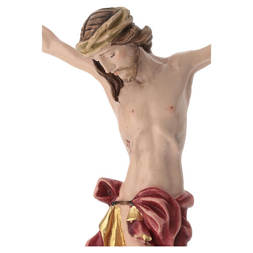Corpo di Cristo legno dipinto drappo rosso 3
