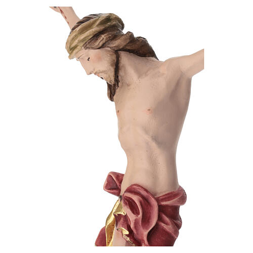 Corpo di Cristo legno dipinto drappo rosso 6