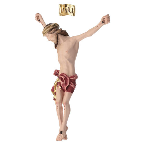 Body of Christ painted wood, red drape 5