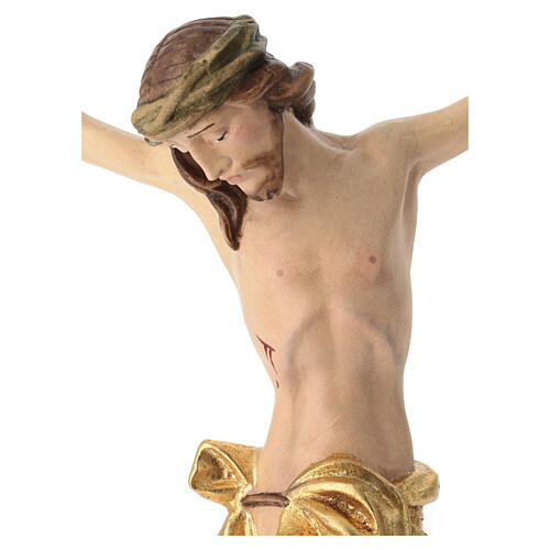 Body of Christ painted wood, gold foil drape 3