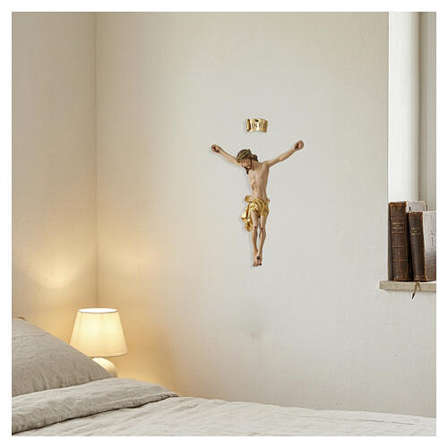 Corpo di Cristo legno dipinto drappo oro in foglia 2
