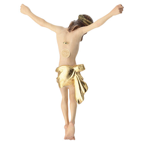 Body of Christ painted wood, gold foil drape 9