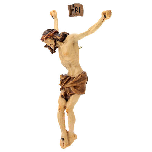 Body of Christ painted wood, brown shades drape 3