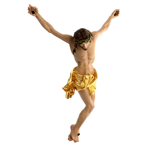 Body of Christ painted wood, gold leaf drape 5