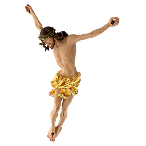 Corps du Christ avec drap or en feuille bois peint 3