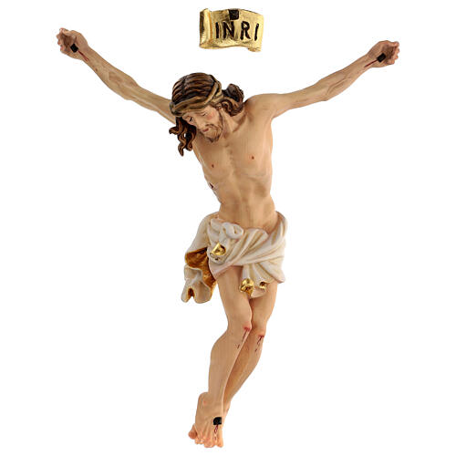 Body of Christ painted wood, white and gold drape 1