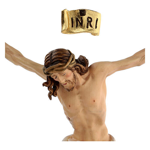 Body of Christ painted wood, white and gold drape 4