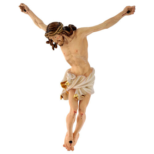 Body of Christ painted wood, white and gold drape 3
