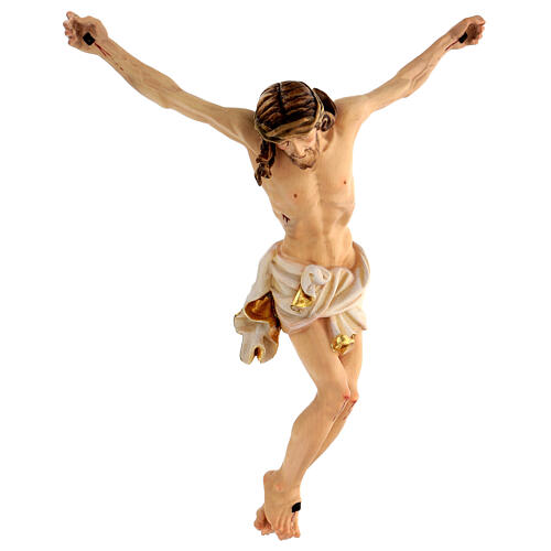 Body of Christ painted wood, white and gold drape 5