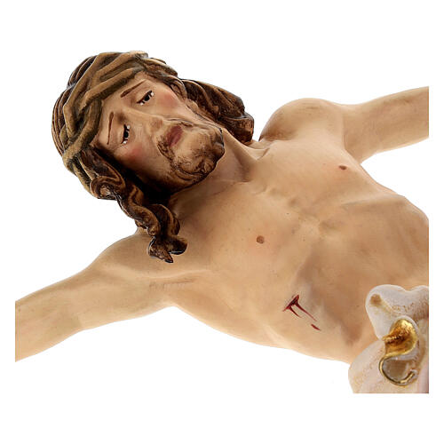 Body of Christ painted wood, white and gold drape 6