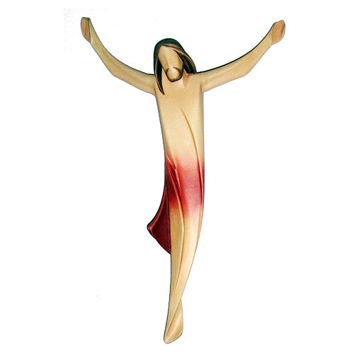 Body of Christ modern, maple wood and red drape 1