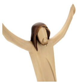 Body of Christ in maple wood with gold drape