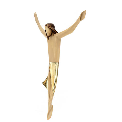 Body of Christ in maple wood with gold drape 3