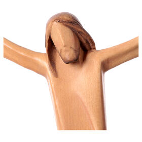 Body of Christ in maple wood with white drape