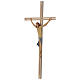 Kruzifix Eschenholz mit Christus Ahronholz blauen Tuch s3