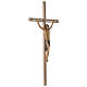 Kruzifix Eschenholz mit Christus Ahronholz blauen Tuch s4