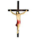 Corps du Christ avec tissu rouge sur croix en bois frêne s1