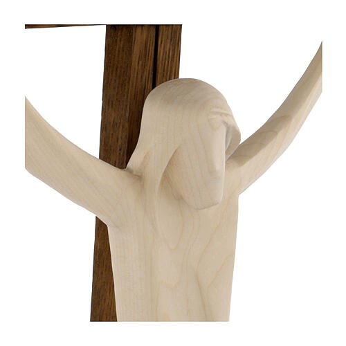 Body of Christ in natural maple wood with cross in ash wood 3