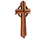 Bethléem cross in shades of brown patinated maple wood s3
