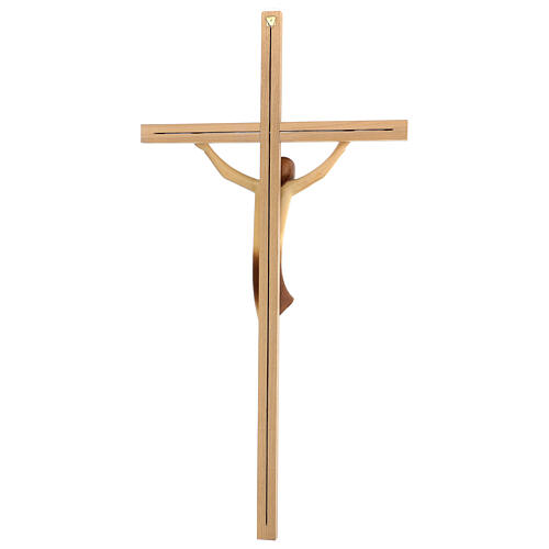 Stilisiertes Kruzifix Eschenholz Leib Christi braunen Tuch 7