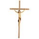 Stilisiertes Kruzifix Eschenholz Leib Christi braunen Tuch s1