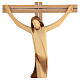 Stilisiertes Kruzifix Eschenholz Leib Christi braunen Tuch s3