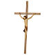 Stilisiertes Kruzifix Eschenholz Leib Christi braunen Tuch s4
