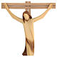 Stilisiertes Kruzifix Eschenholz Leib Christi braunen Tuch s5