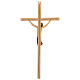 Corpo Cristo moderno legno acero su croce legno frassino s7