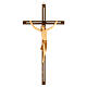 Kruzifix Eschenholz stilisierter Leib Christi braunen Tuch s1