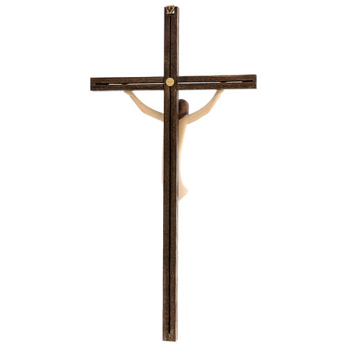 Kruzifix Eschenholz stilisierter Leib Christi weissen Tuch 3