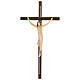 Kruzifix Eschenholz stilisierter Leib Christi weissen Tuch s1