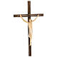 Kruzifix Eschenholz stilisierter Leib Christi weissen Tuch s4
