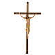 Body of Christ with cross in ash wood with golden drape s1