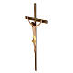 Body of Christ with cross in ash wood with golden drape s3