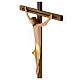 Corps du Christ avec tissu or sur croix en bois frêne s2