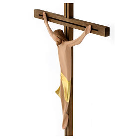 Corpo di Cristo con drappo oro su croce in legno frassino