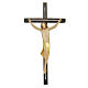 Corpo di Cristo con drappo oro su croce in legno frassino s1