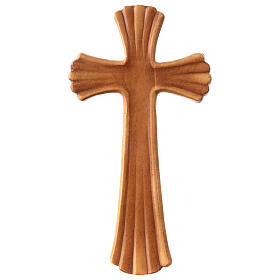 Cruz madera de arce con distintos  colores y  tonalidades marrones