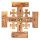 Krzyż Jeruzalem drewno oliwkowe Ziemi świętej G.B.O.H. 19cm s1