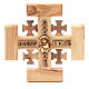 Cruz de Jerusalén de madera de olivo de la Tierrasanta con letras en relieve "God Bless Our Home", 15 cm s1