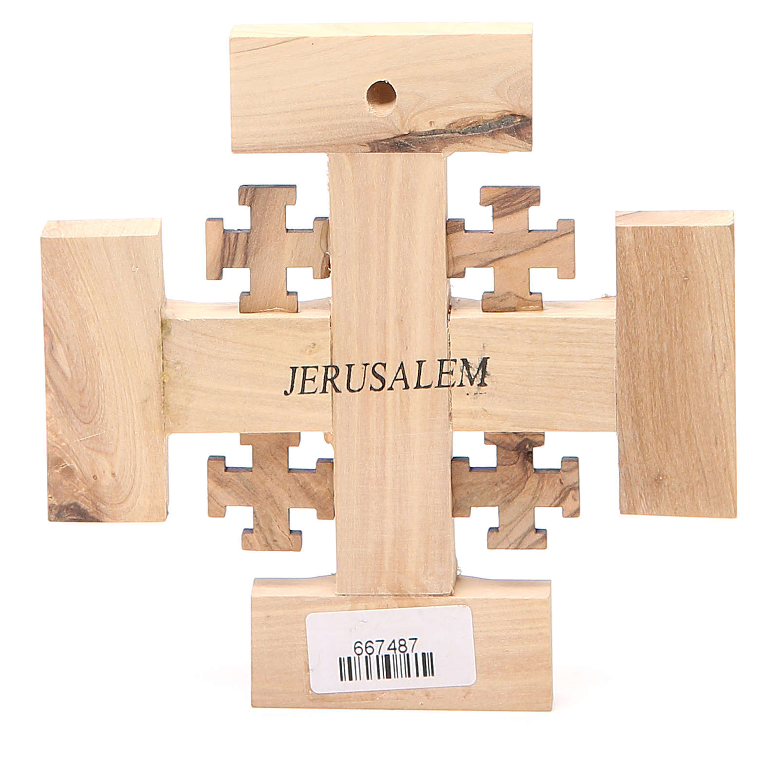 Cross Jerusalem olive wood from Palestine G.B.O.H. 12,5cm online