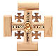Cruz de Jerusalén de madera de olivo de la Tierrasanta con letras en relieve "God Bless Our Home", 12,5 cm s1