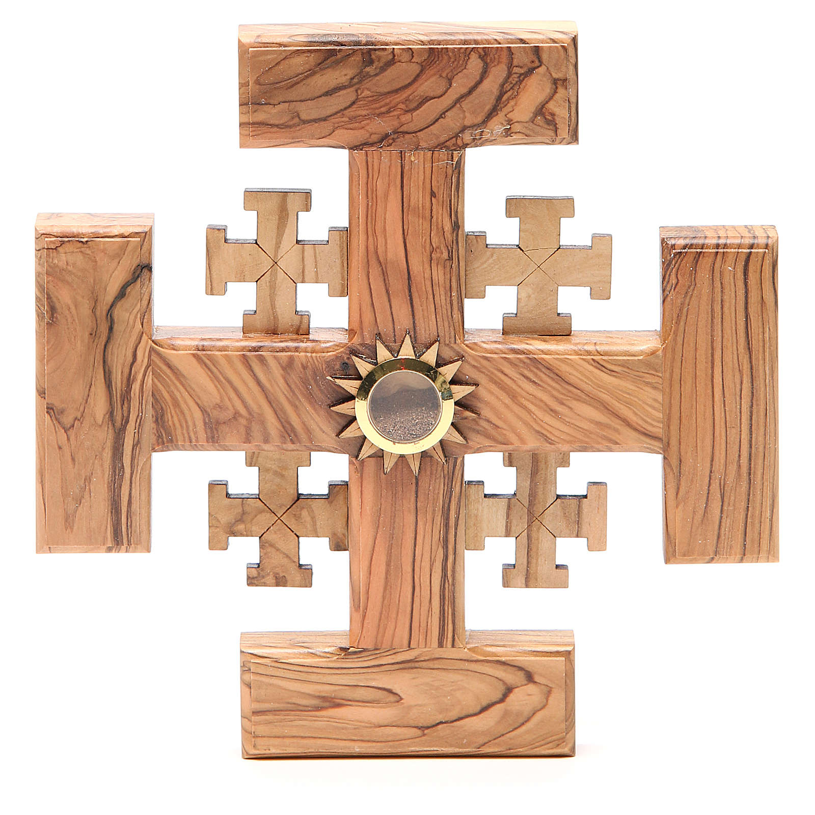 Jerusalem Crucifix de en Bois d'olivier 17,8 cm 14 Stations de Bethehem avec des essences de la Terre Sainte