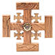Krzyż Jeruzalem drewno oliwkowe ziemia Palestyna 19cm s1