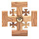 Cruz de Jerusalén madera de olivo y tierra de la Tierrasanta 15 cm s1