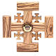 Cruz de Jerusalén madera de olivo y tierra de la Tierrasanta 12,5 cm s1