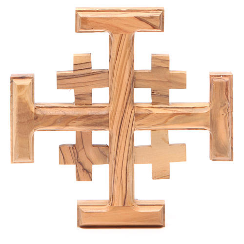 Cruz de Jerusalén madera de olivo Tierrasanta 15 cm 1