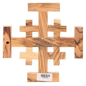 Croix Jérusalem bois olivier Terre Sainte 15 cm